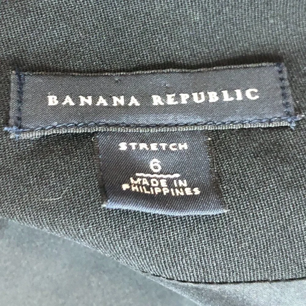 Banana Republic Wool Blend Essential Pencil Black Midi Stretch‎ Skirt Size 6
